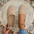 Perforated Stitch Detail Cushioned Slip On Ballet Sandal