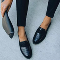 Croc Embossed Penny Strap Slip On Classic Flat Loafer