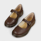 Chunky Sole Leather Buckle Strap Mary Jane Flats