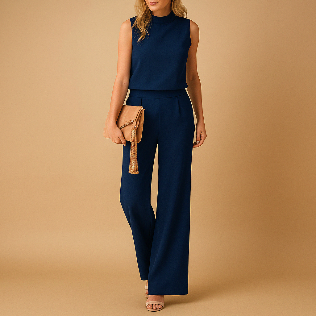 Sleeveless Round Neck Wide Leg Jumpsuit