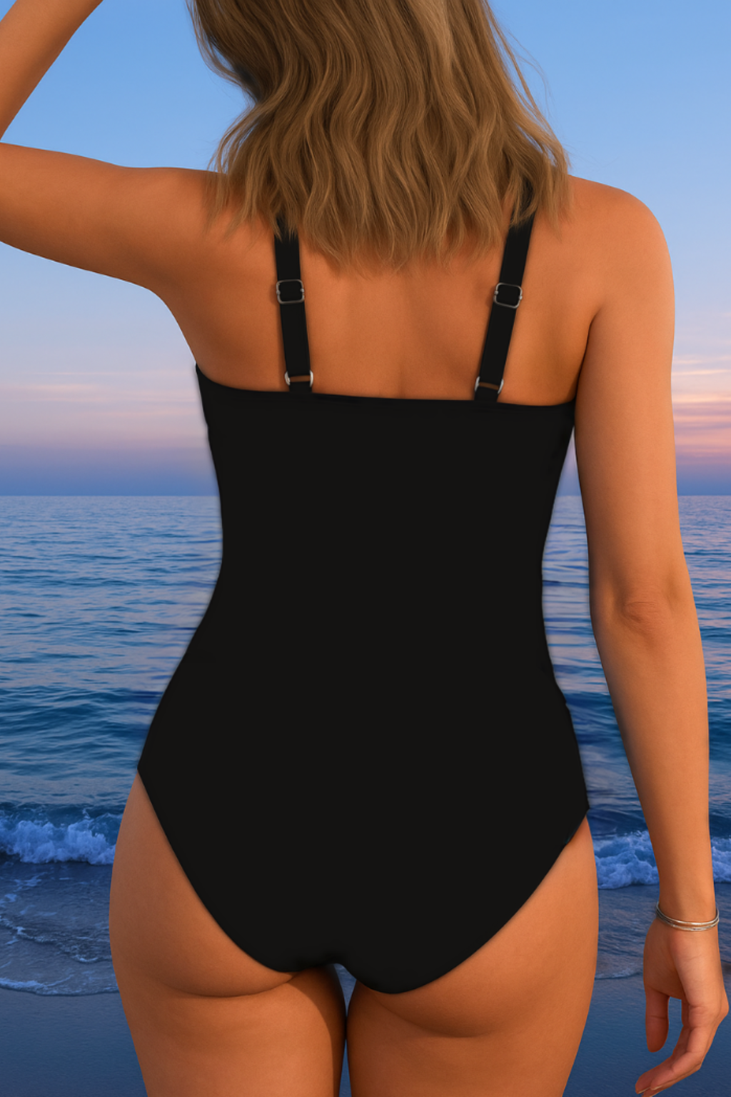 Striped Wrap Front Ruched Tummy Control One Piece Swimsuit