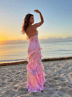 Floral Ruffle Tiered Strappy Maxi Dress - Wedding Guest