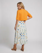 Wildflower Print Slip Midi Dress Cropped Bolero Two Piece Set
