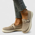 Buckle Strap Knit Mesh Slip On Casual Loafer