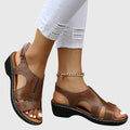 Cut Out Peep Toe Slingback Casual Wedge Sandal