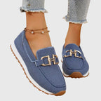 Gold Horsebit Knit Slip-On Platform Loafer