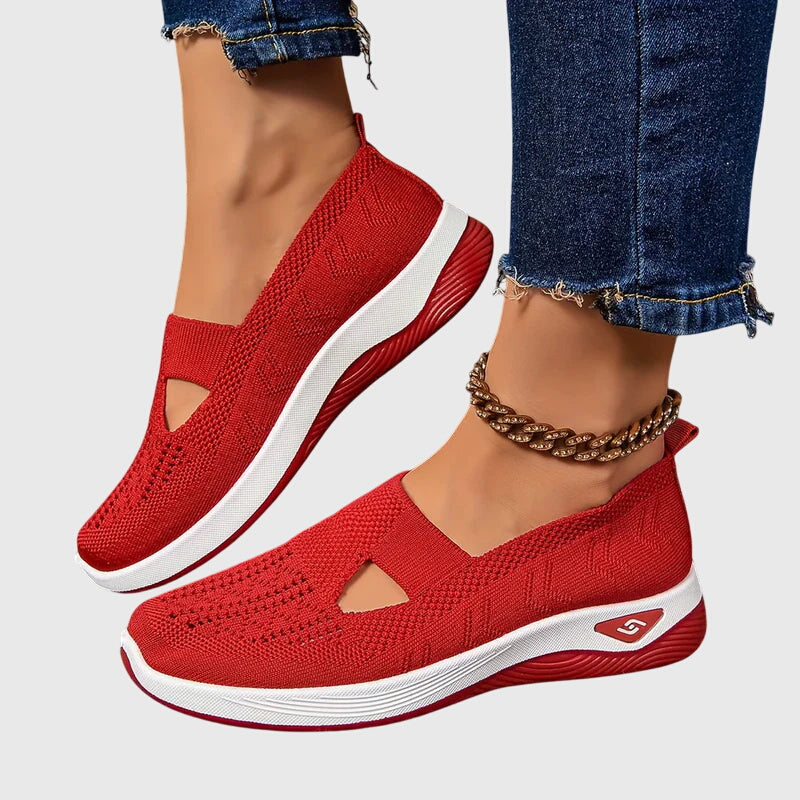 Cut Out Mesh Slip-On Wedge Walking Sneaker