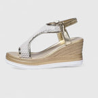 Mesh Peep Toe Platform Wedge Sandals