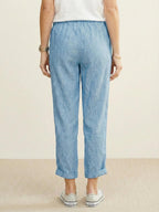 Drawstring Elasticated Waist Cuffed Hem Relaxed Linen Pant
