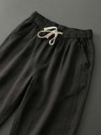 Drawstring Elasticated Waist Cuffed Hem Relaxed Linen Pant