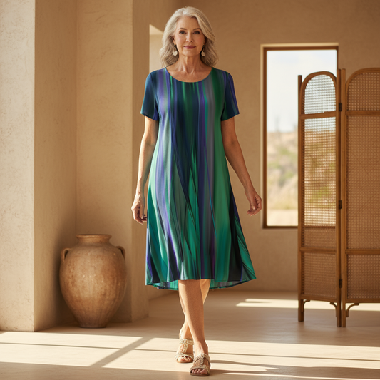 Alyssa | Striped Relaxed Swing Dress