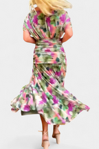 Ruched Off Shoulder Maxi Dress - Formal Evening Gown