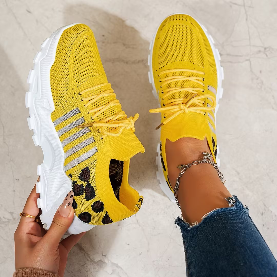 Breathable Mesh Lace-Up Chunky Platform Sneaker