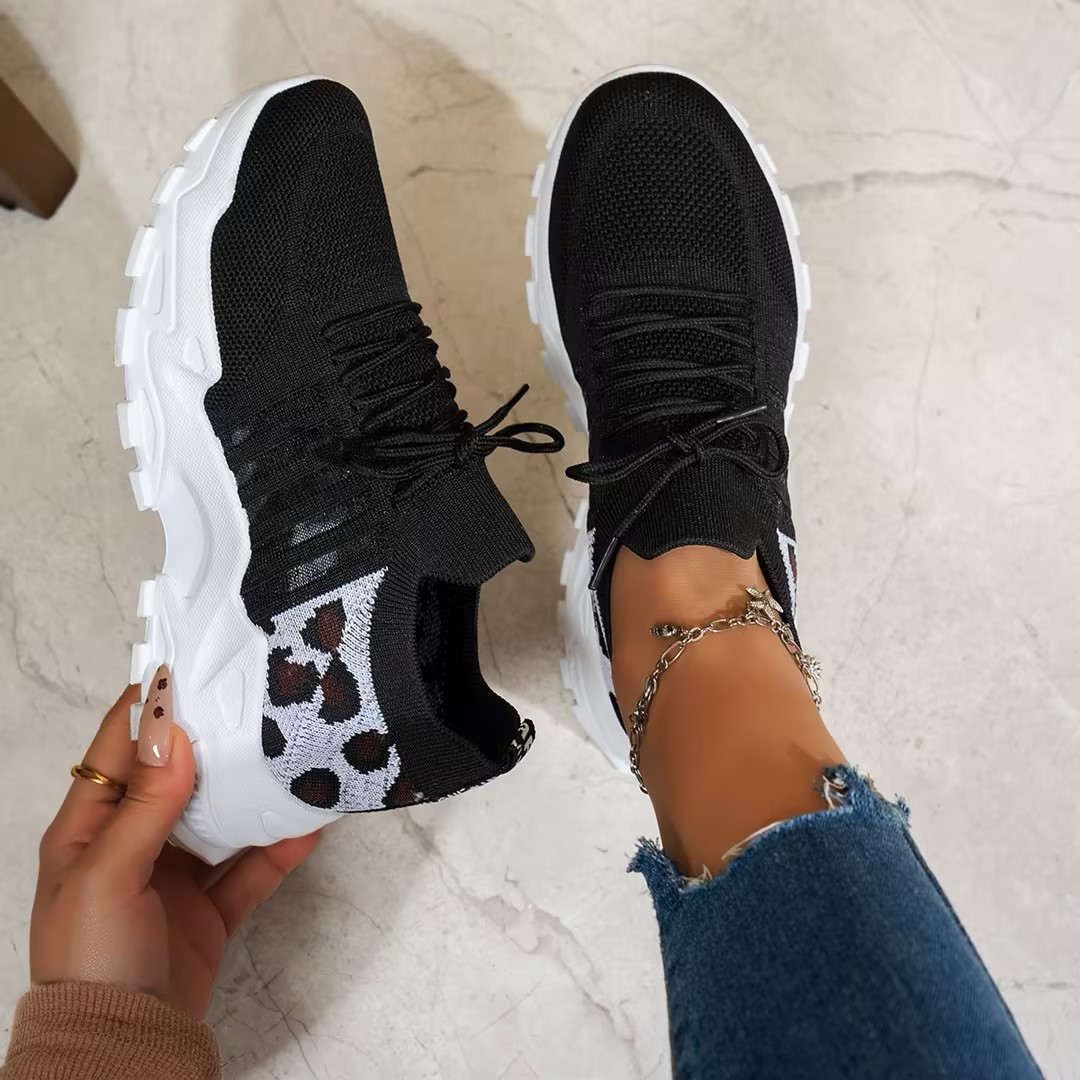 Breathable Mesh Lace-Up Chunky Platform Sneaker