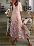 Floral Print V Neck Tassel Tie Boho Maxi Dress