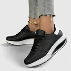 Clean Leather Lace Up Rocker Sole Casual Platform Sneaker