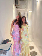 Floral Ruffle Tiered Strappy Maxi Dress - Wedding Guest