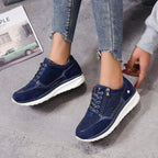 Crystal Embellished Suede Side Zip Lace Up Platform Sneaker