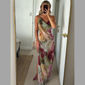 Floral Cowl Neck Slip Maxi Dress - Wedding Guest