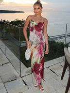 Floral Cowl Neck Slip Maxi Dress - Wedding Guest
