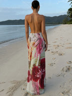 Floral Cowl Neck Slip Maxi Dress - Wedding Guest